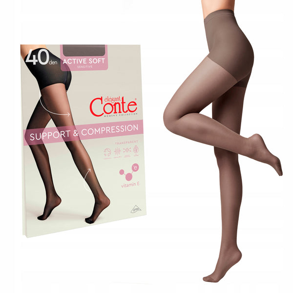 Rajstopy CONTE "ACTIVE SOFT" 40 DEN - grafit