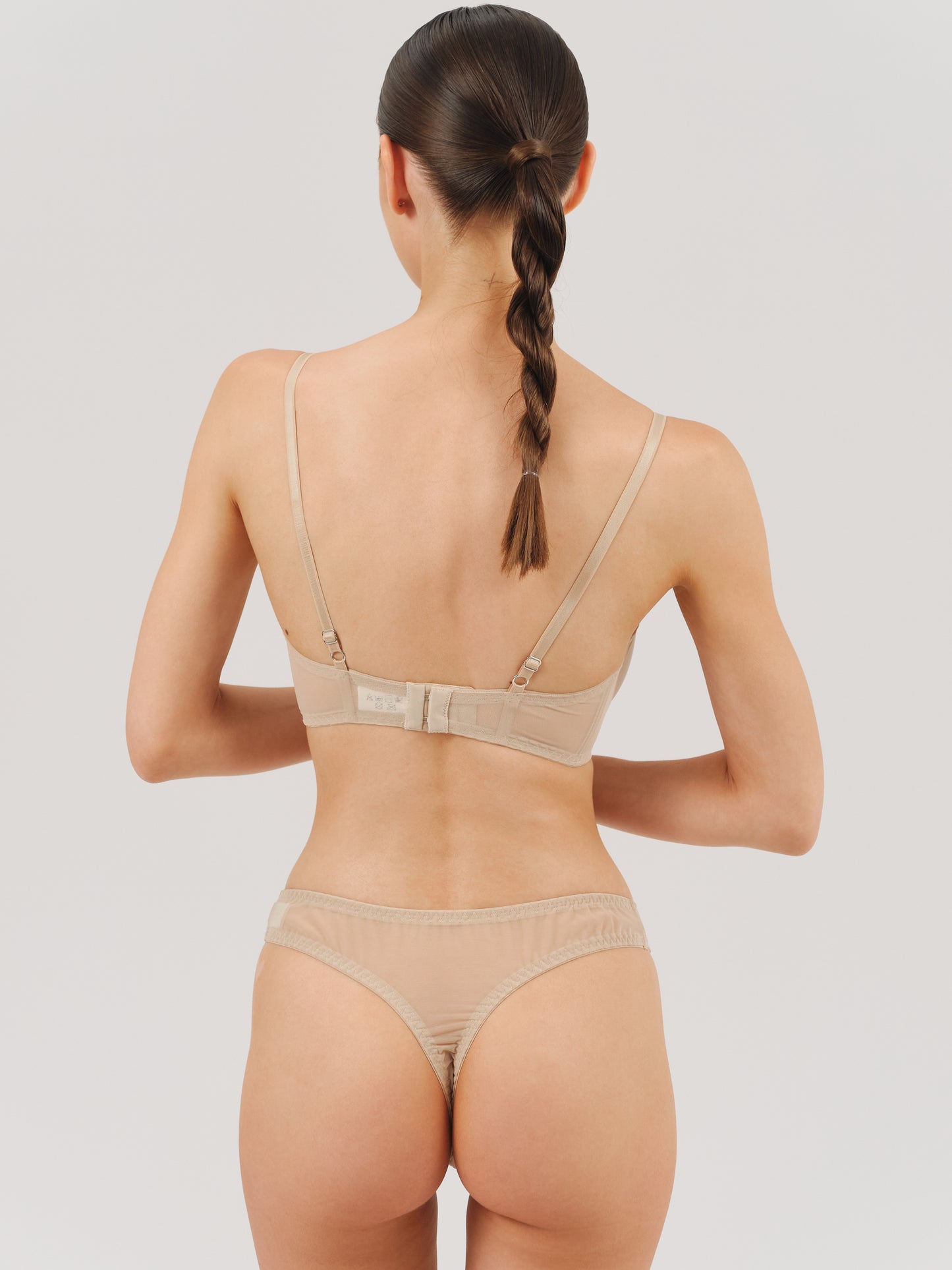 "BASE" mesh thong - beige