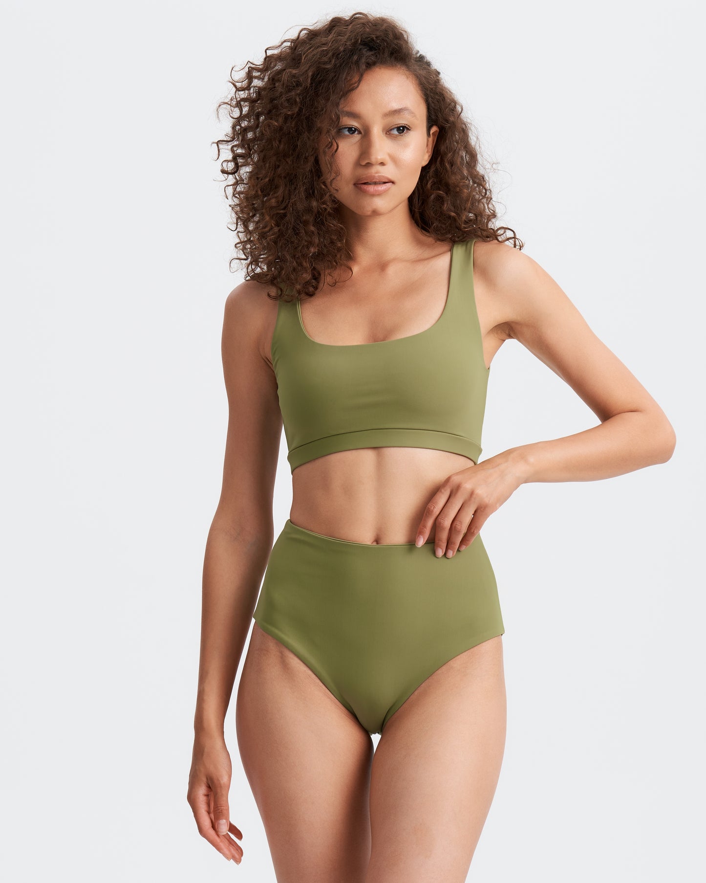 "MINIMAL" SWIM TOP - khaki