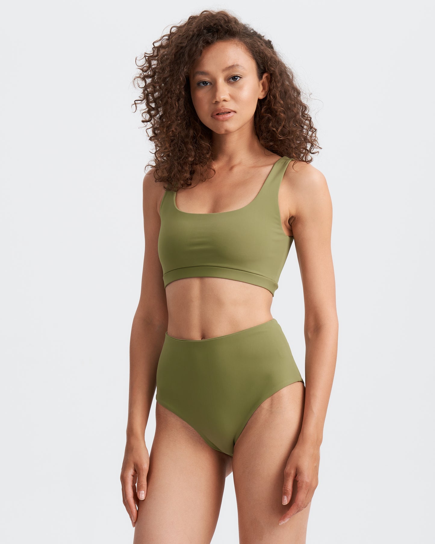 "MINIMAL" SWIM TOP - khaki