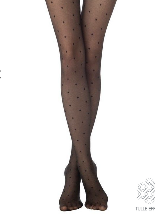 CONTE "POIS TULLE" tights - black