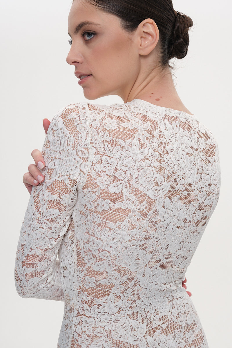 BODY "KATY" - white lace