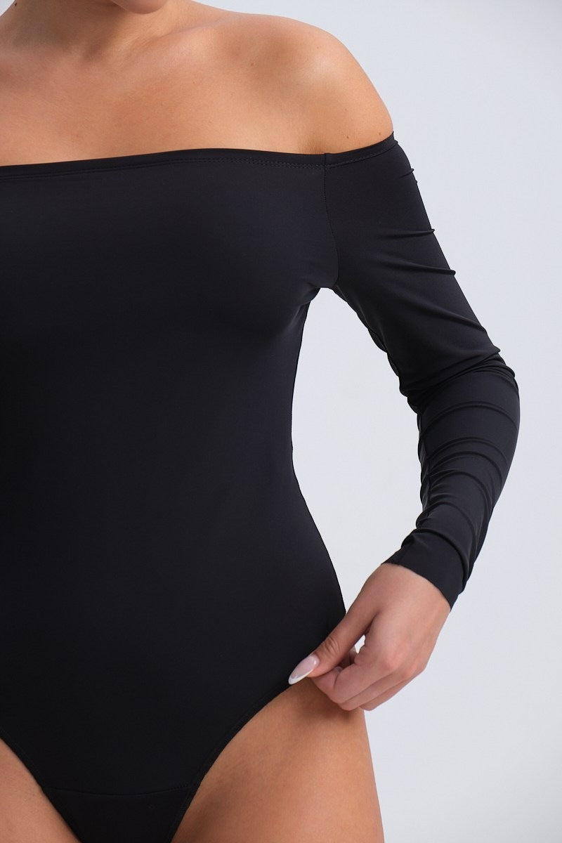 BODY WITH OFF-SHOULDER BODYSUIT – BLACK