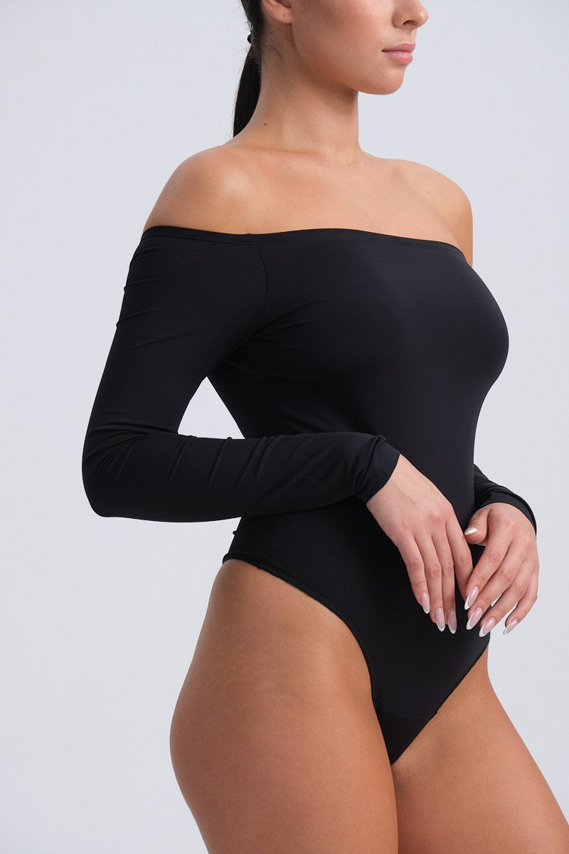 BODY WITH OFF-SHOULDER BODYSUIT – BLACK